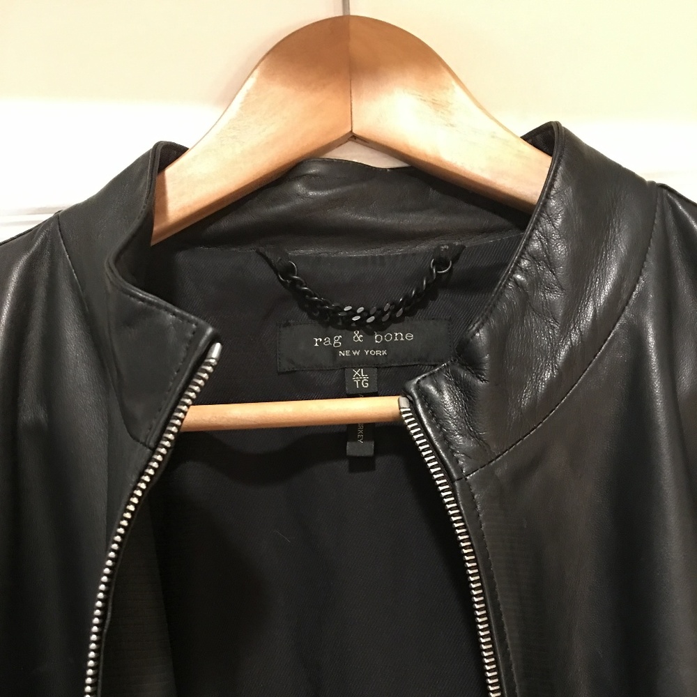 Rag & Bone Agnes Lambskin Leather Men's Jacket - Picture 2 of 4
